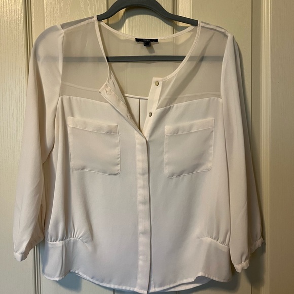 White/Cream Sheer Top - Picture 1 of 2